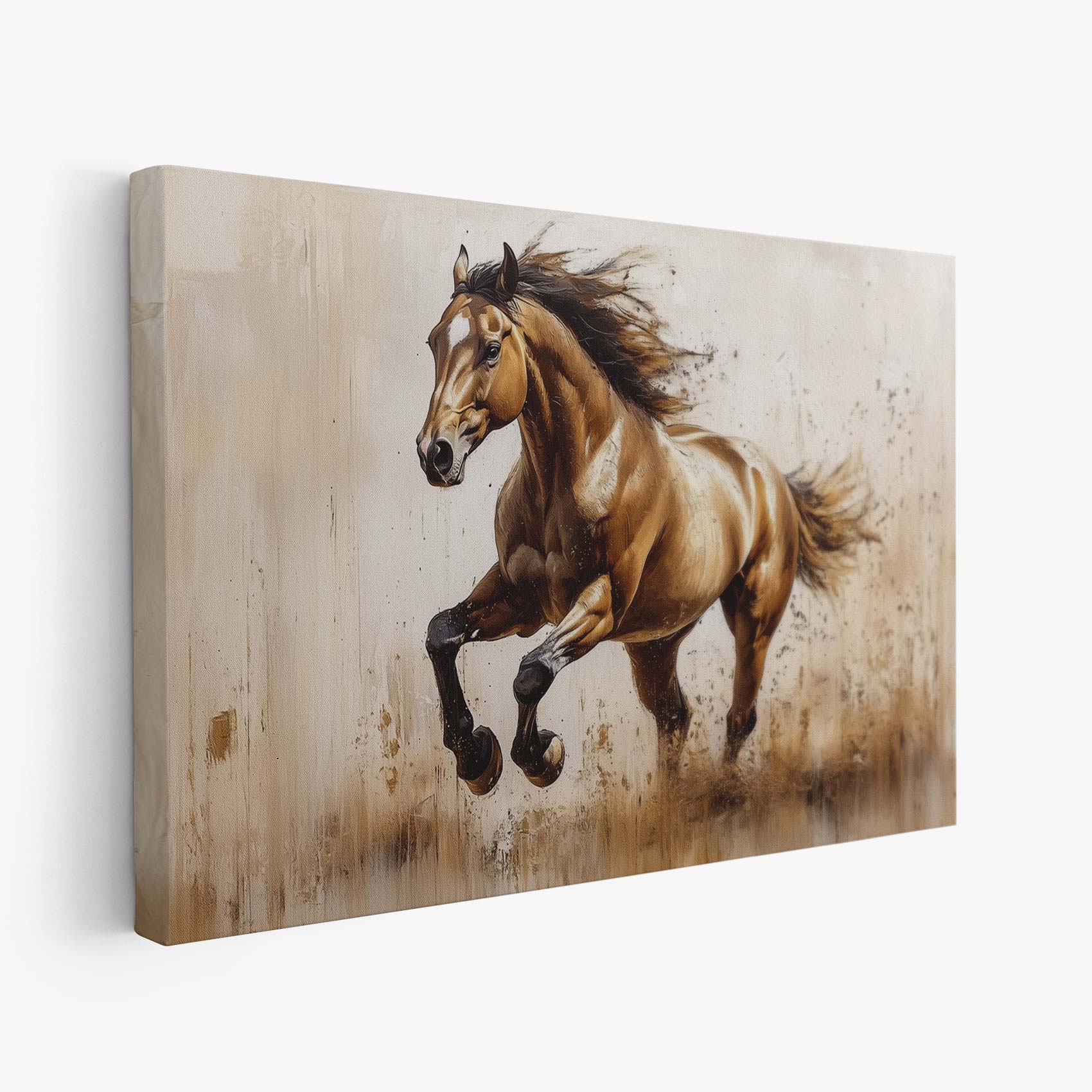 Levendige galopperende bruine paard