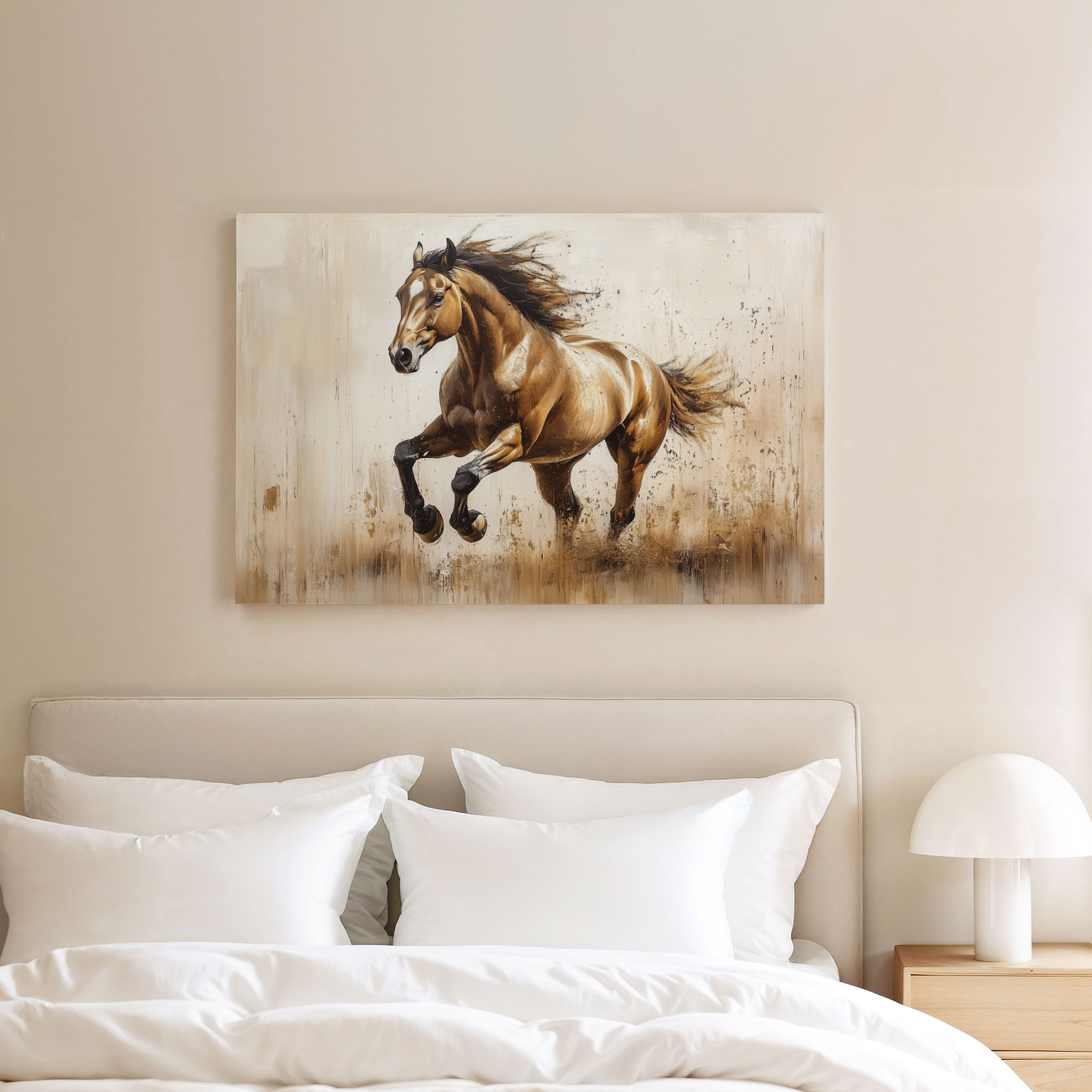 Levendige galopperende bruine paard - Afbeelding 8