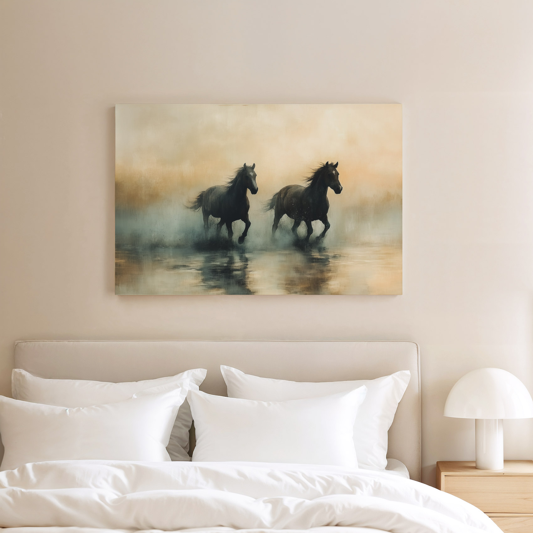 Machtige paarden in mist - Afbeelding 8