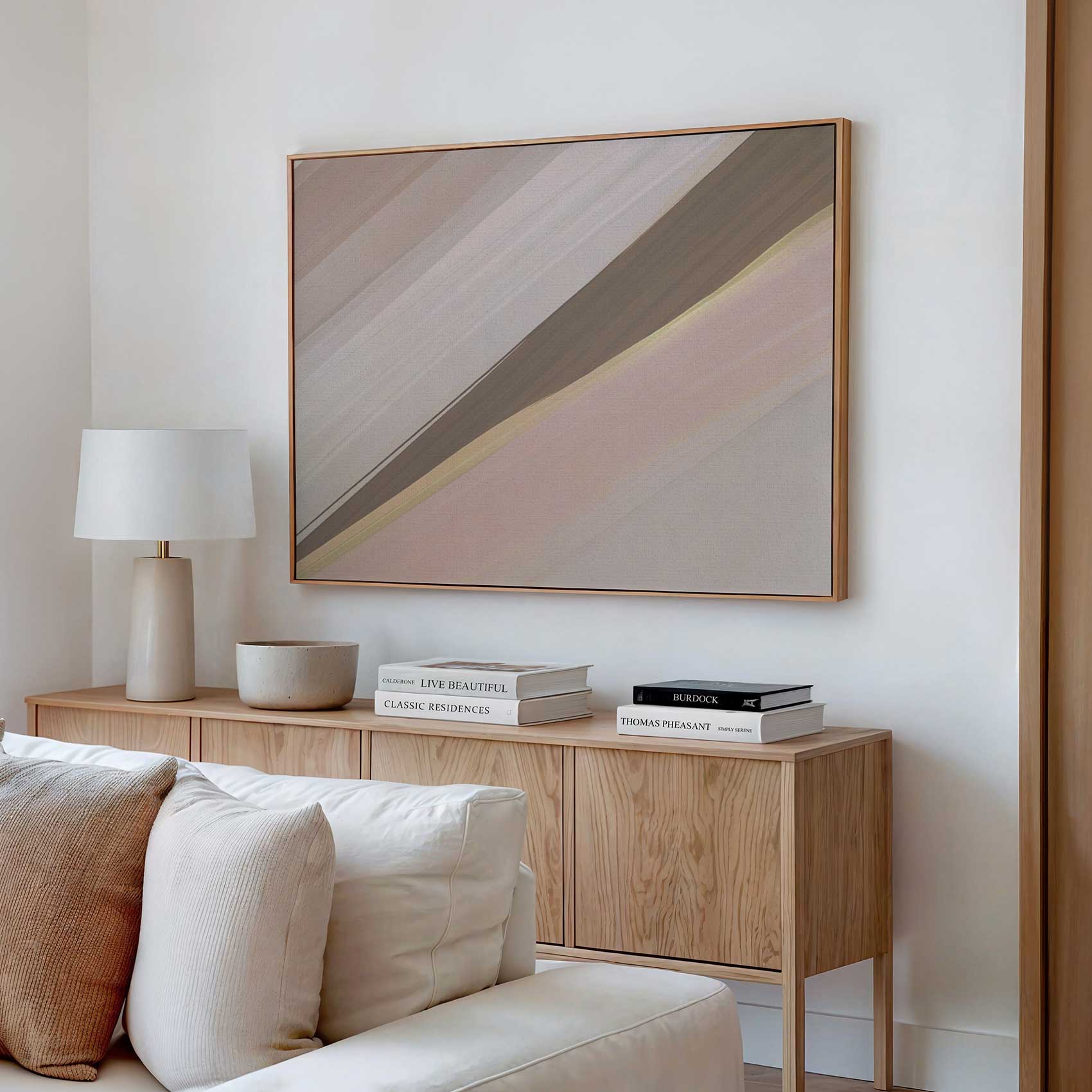 Abstracte diagonale lijnen kunst - Afbeelding 2