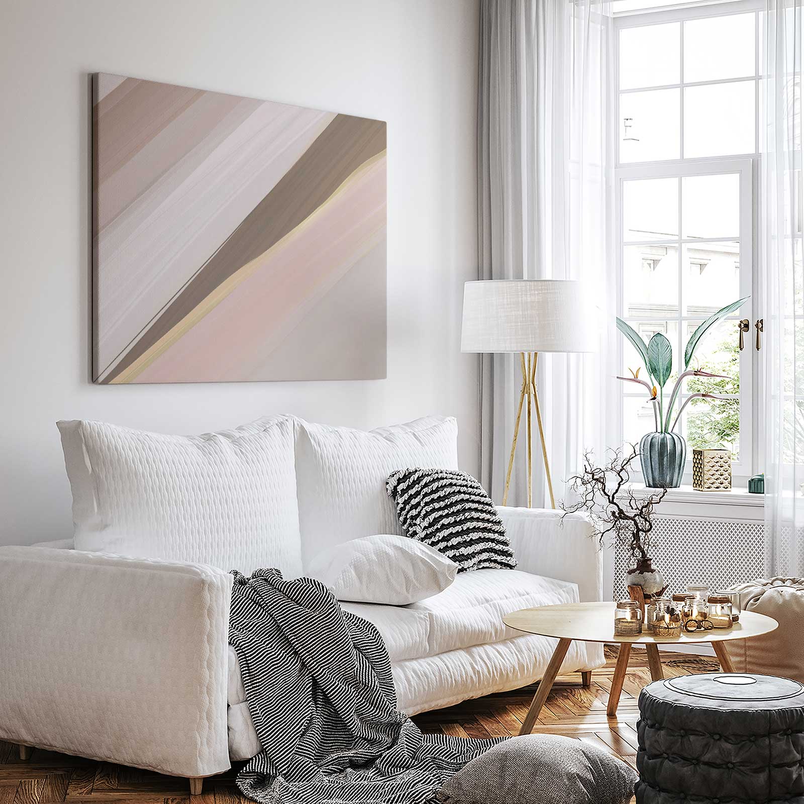 Abstracte diagonale lijnen kunst - Afbeelding 3