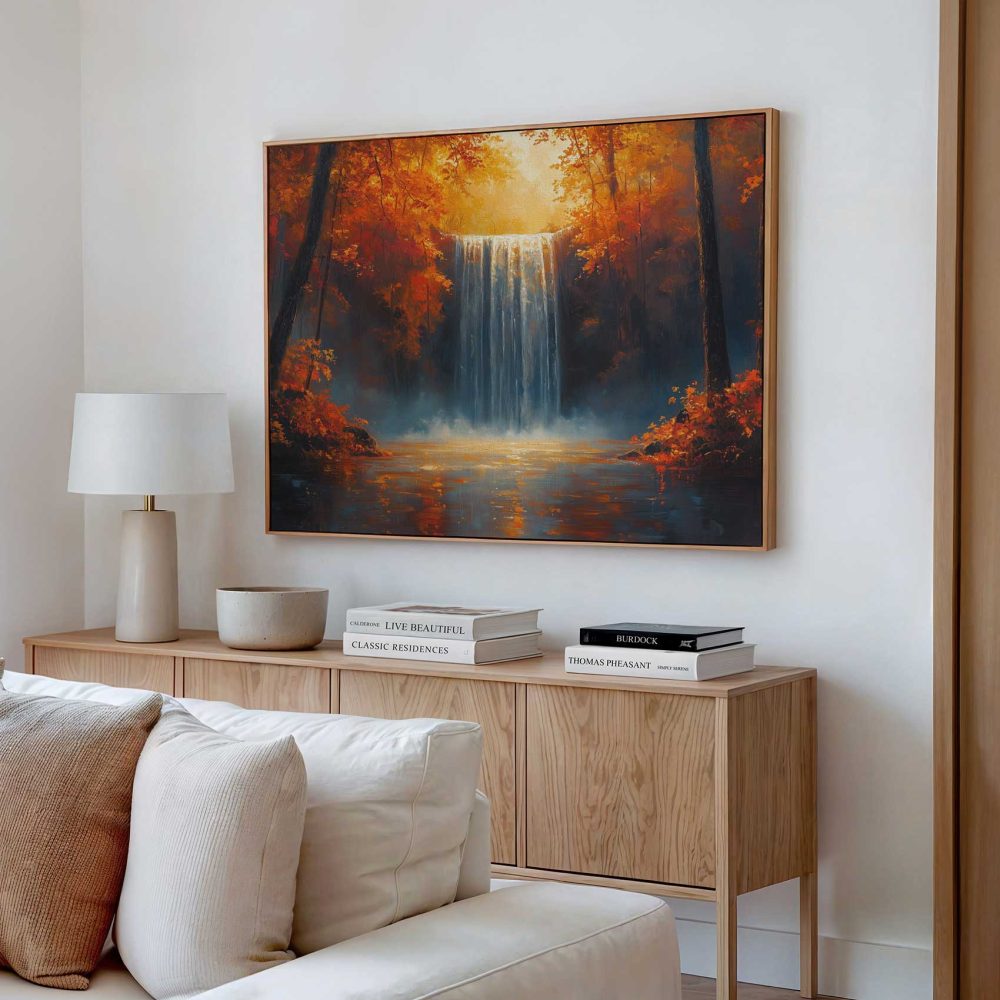 Alternative view of Rustige waterval in herfstbos