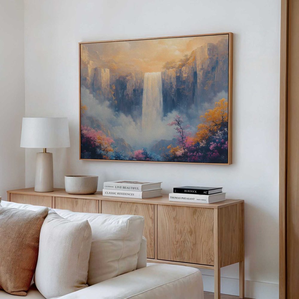 Alternative view of Betoverend waterval schilderij