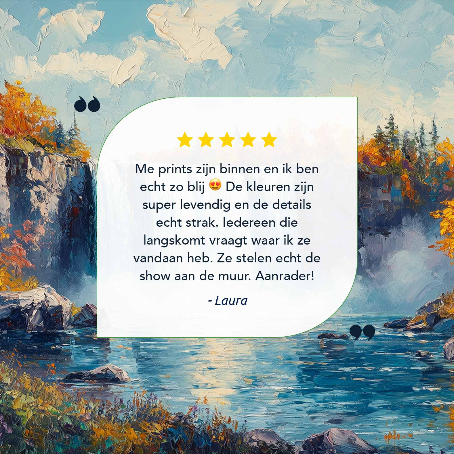 Levendig Watervalwoud Schilderij - Afbeelding 9