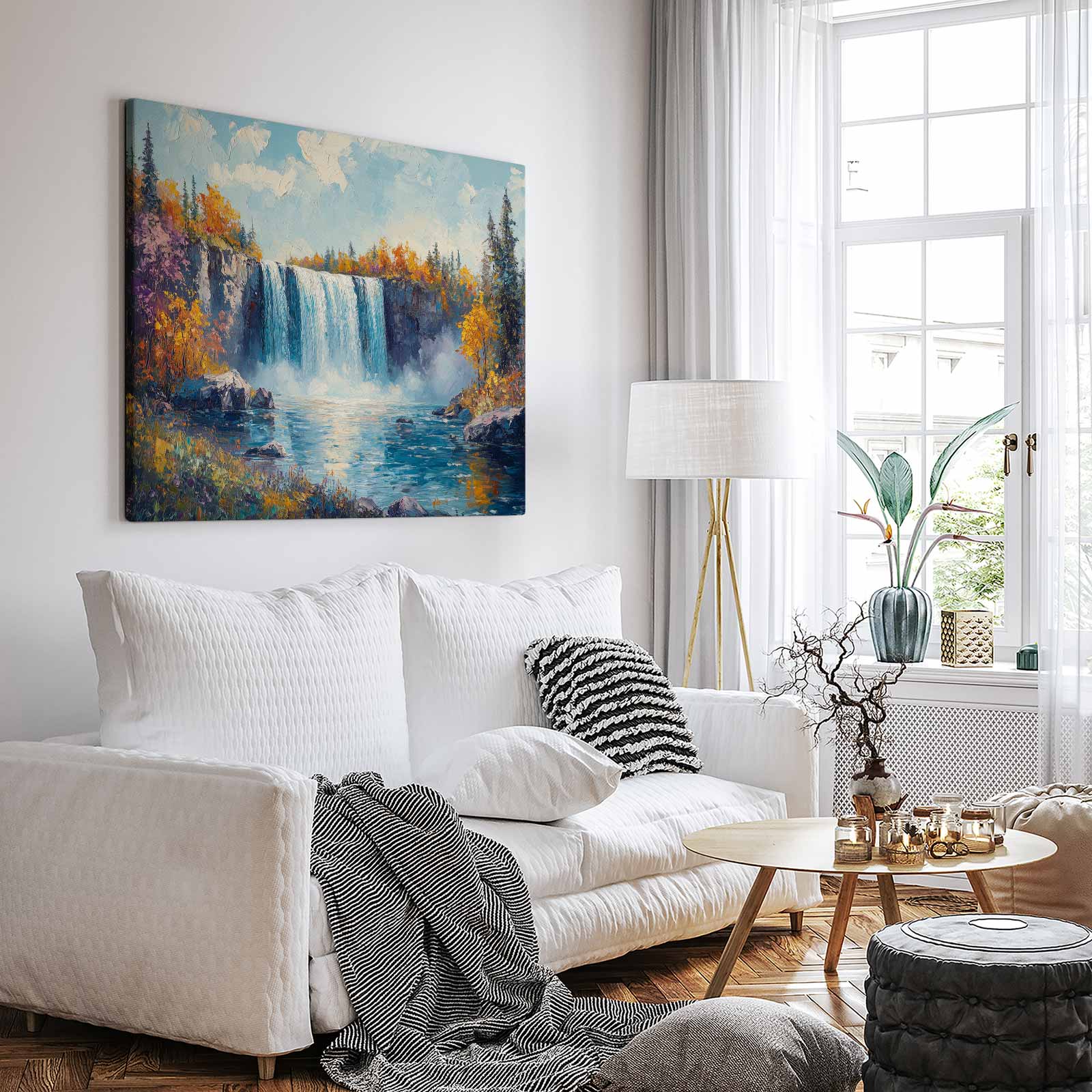 Levendig Watervalwoud Schilderij - Afbeelding 10