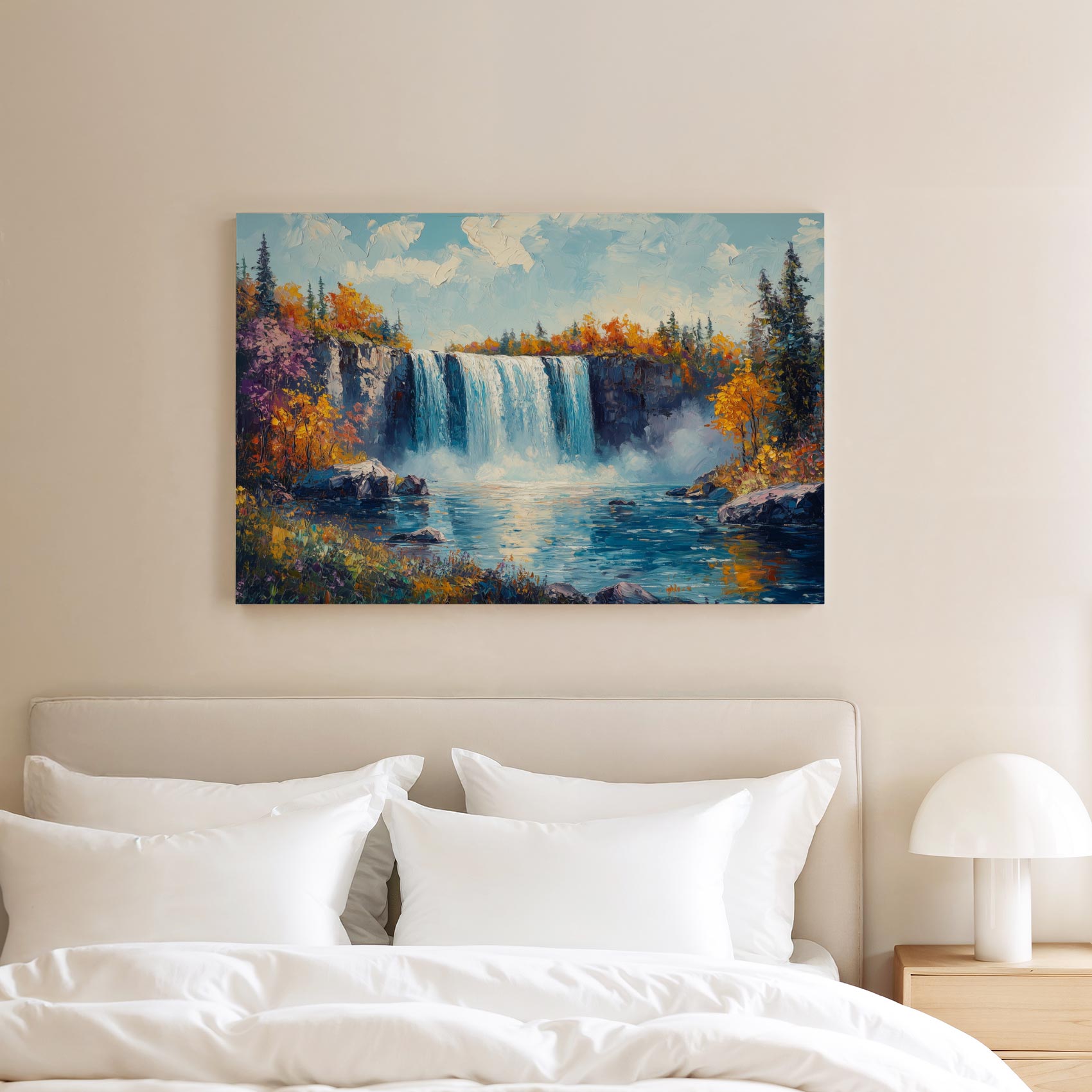 Levendig Watervalwoud Schilderij - Afbeelding 8