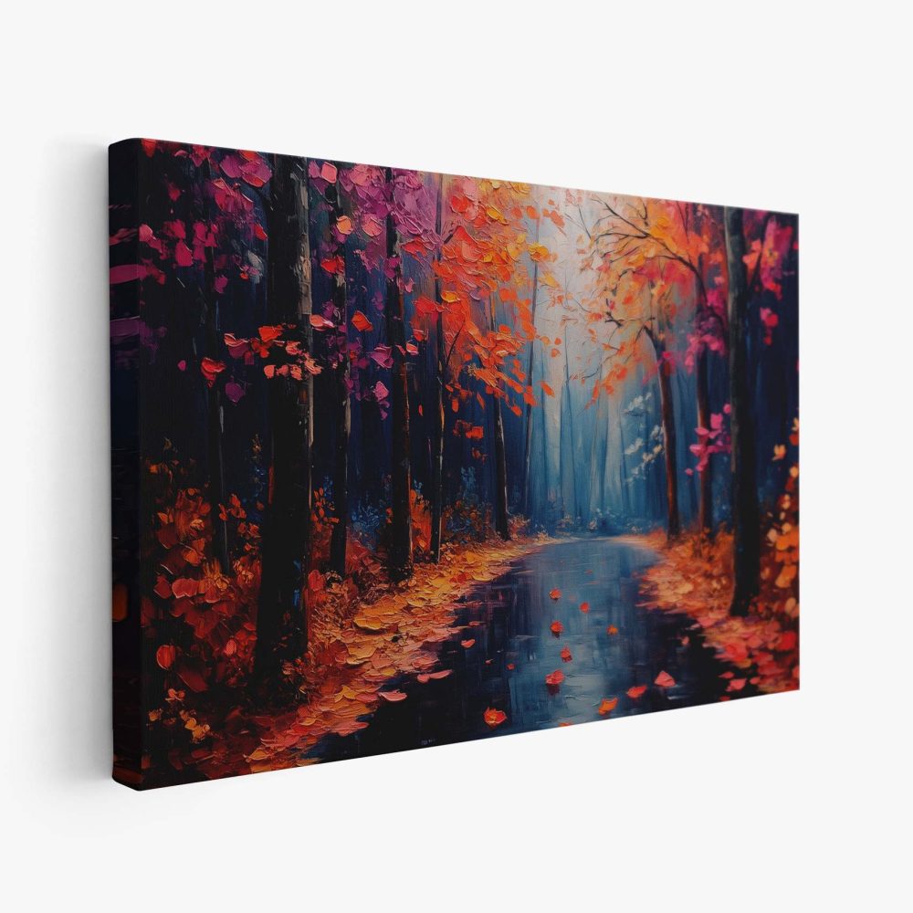 Herfstbos met kleurrijk pad