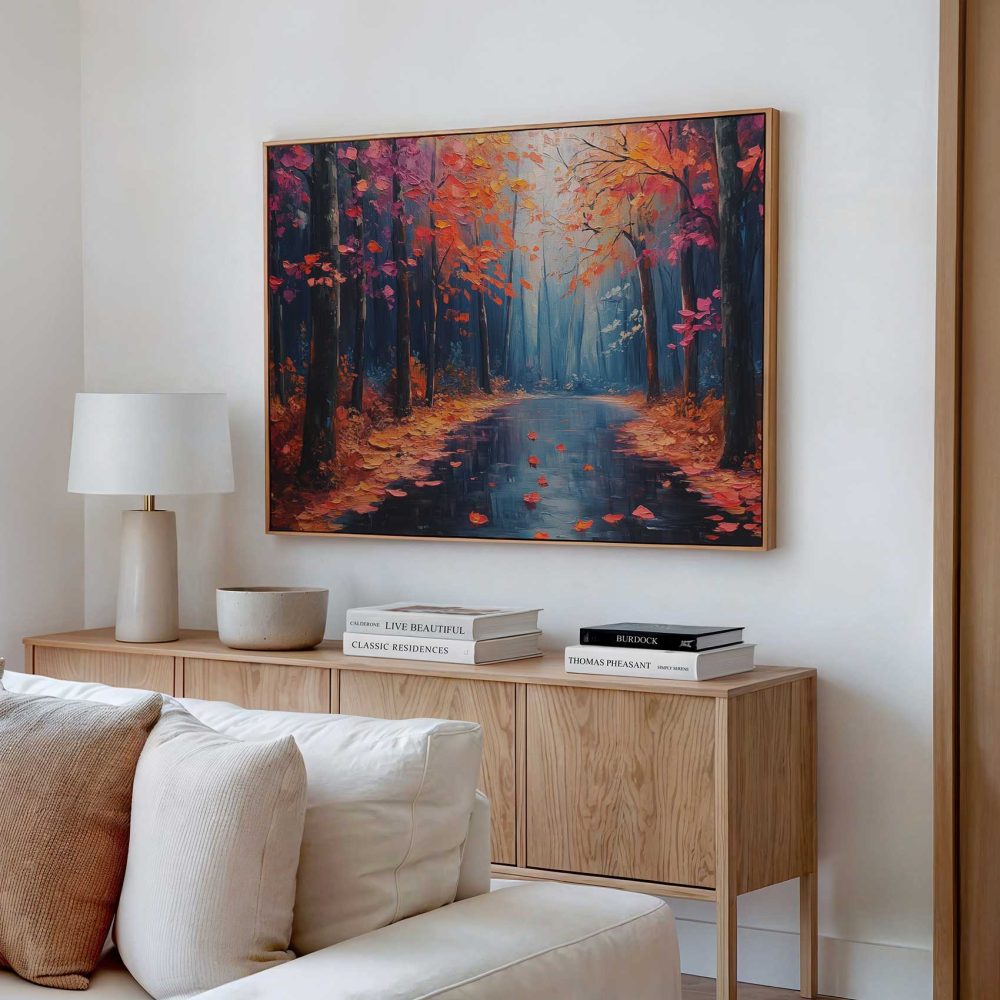 Alternative view of Herfstbos met kleurrijk pad