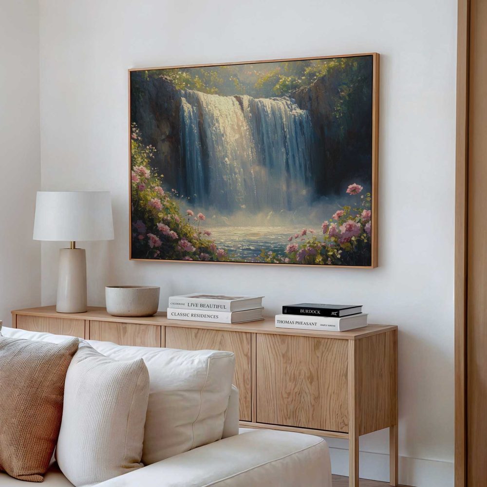 Alternative view of Betoverend Waterval Schilderij