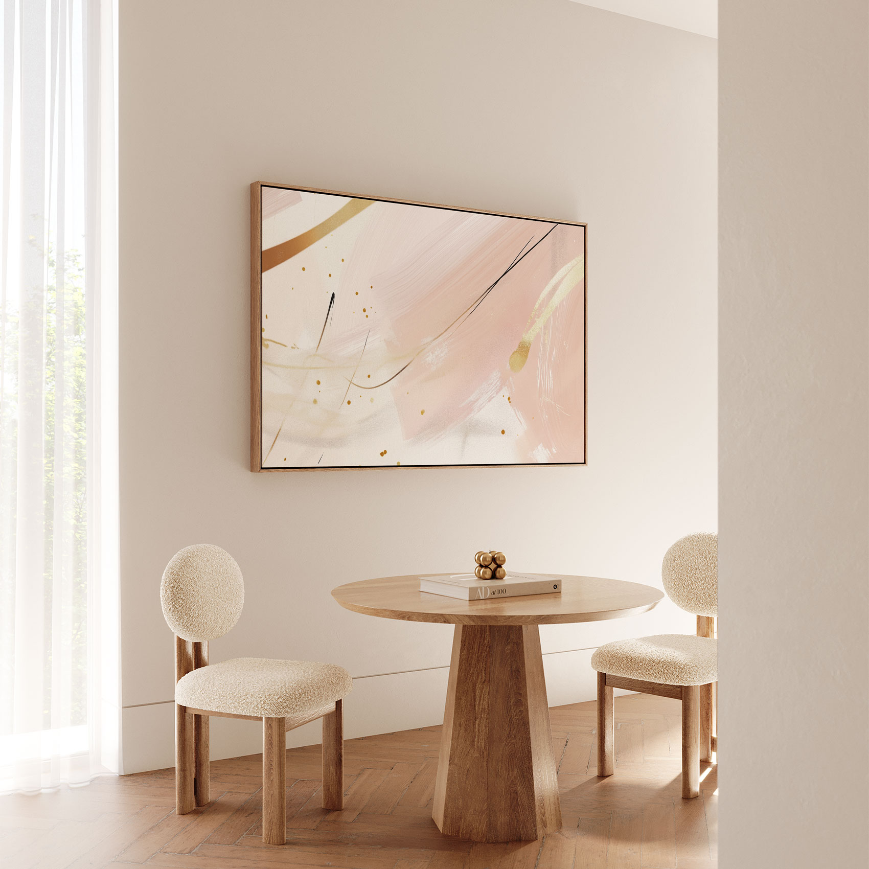 Abstracte roze penseelkunst - Afbeelding 5