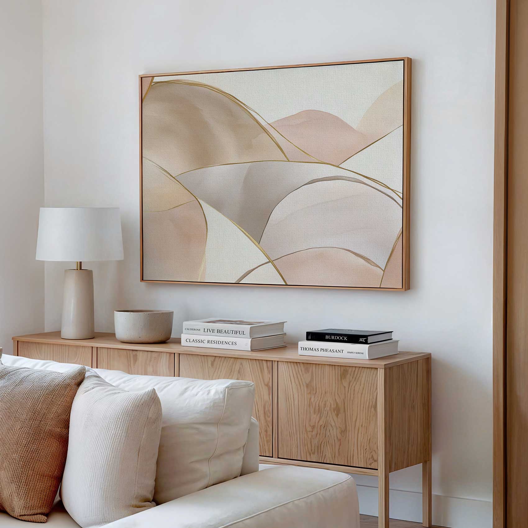 Abstracte roze-gouden harmonie - Afbeelding 2