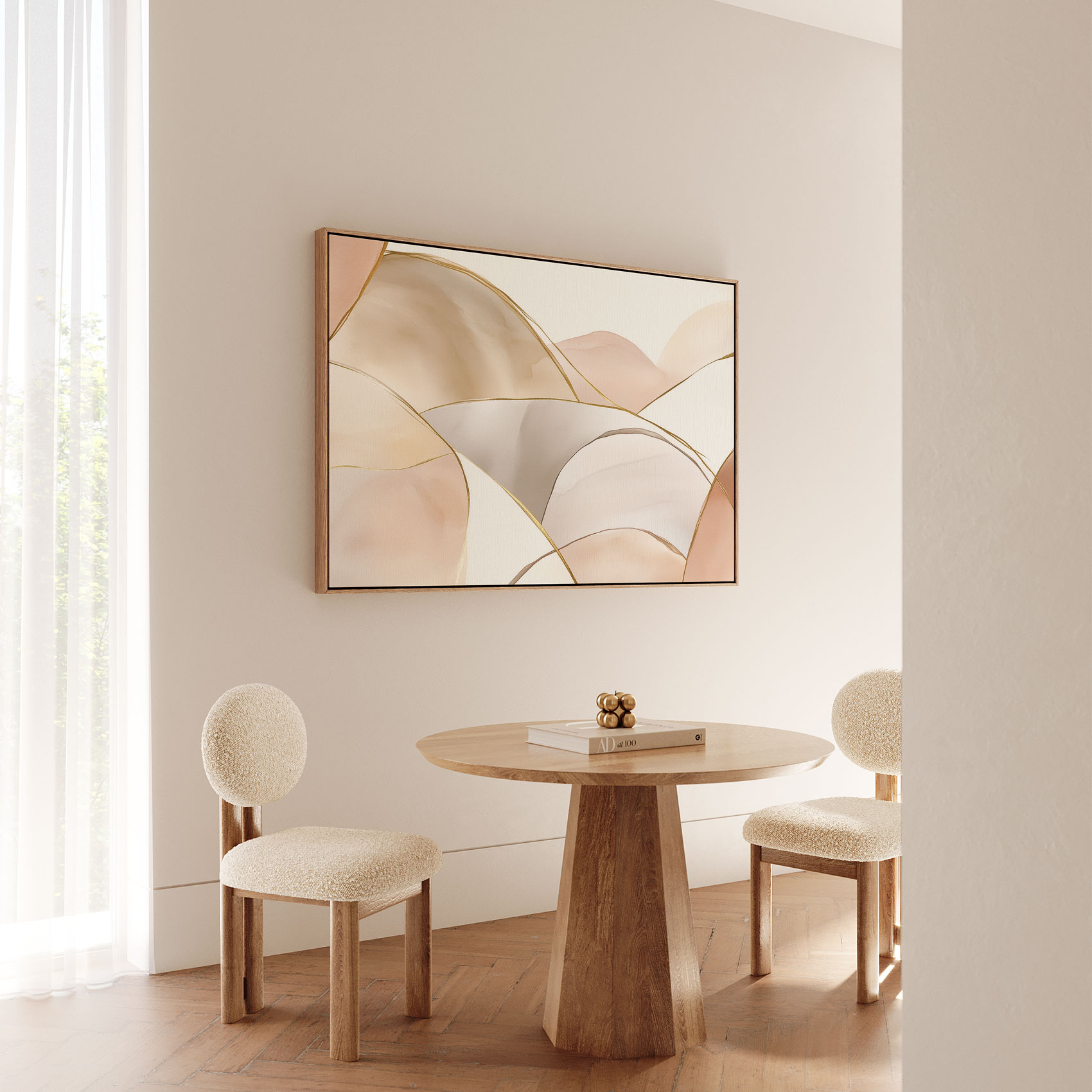 Abstracte roze-gouden harmonie - Afbeelding 5