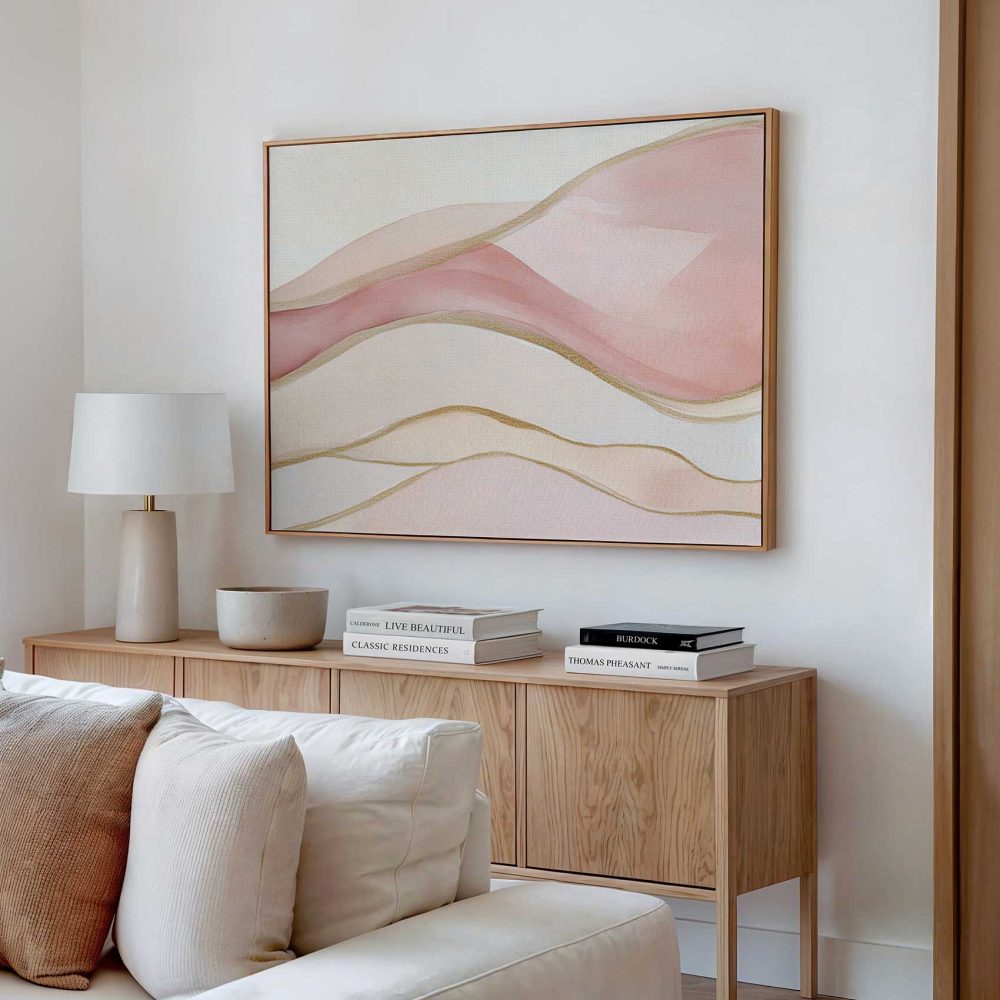 Alternative view of Abstract Roze Waterverf Kunst