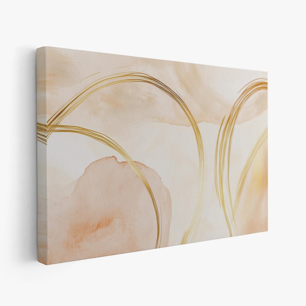 Abstracte Perzik-Gouden Waterverfkunst