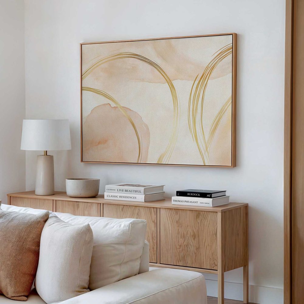 Alternative view of Abstracte Perzik-Gouden Waterverfkunst