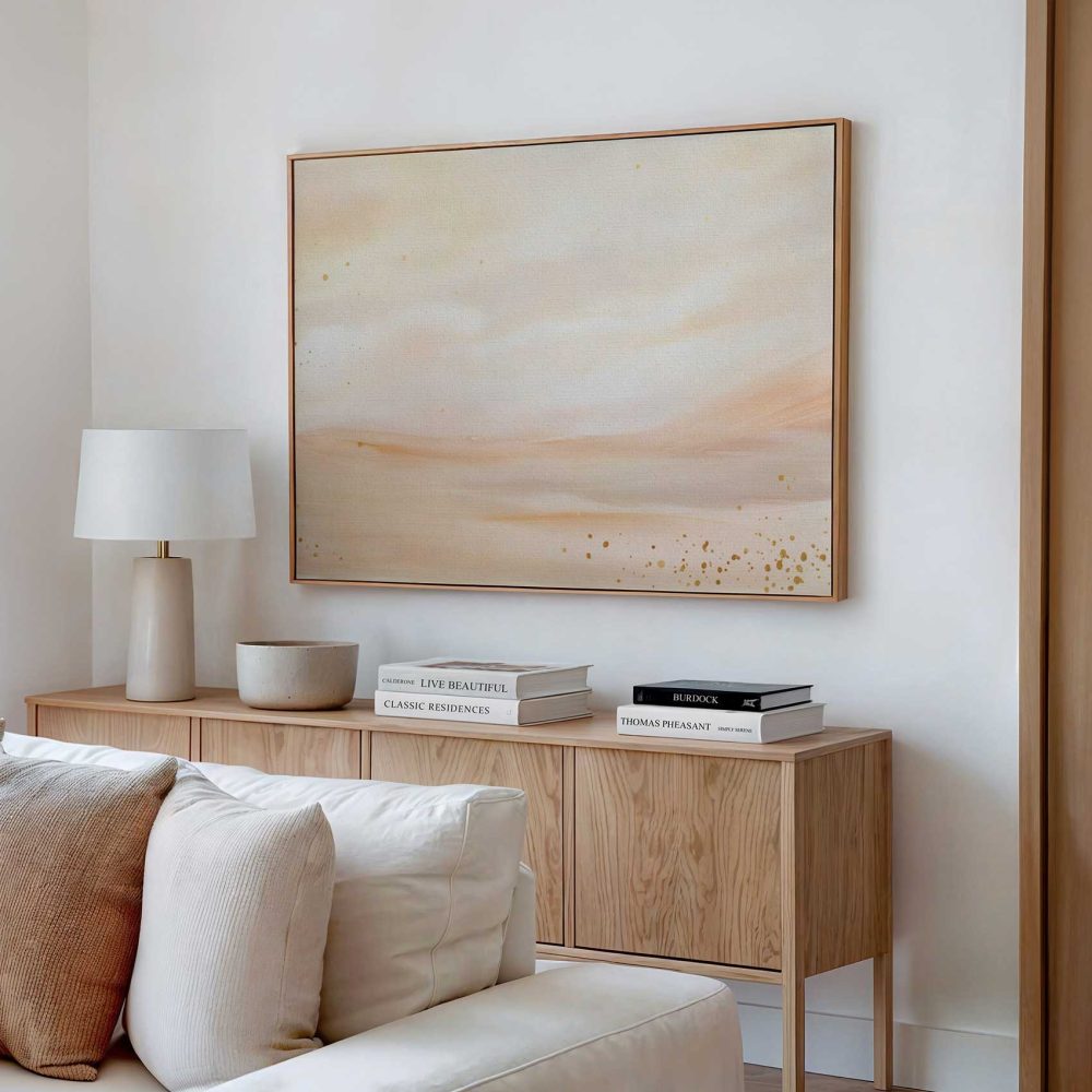 Alternative view of Abstracte gouden stippen schilderij