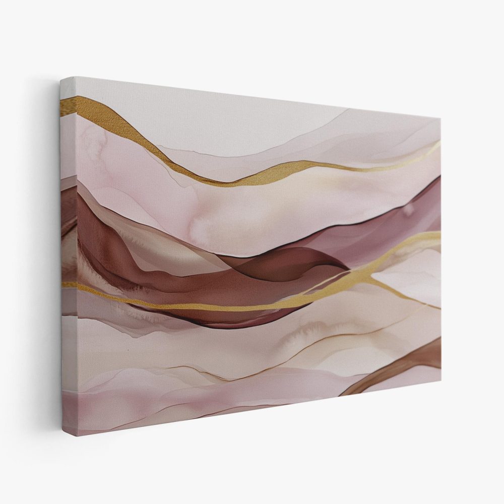 Abstracte Roze Gouden Golven