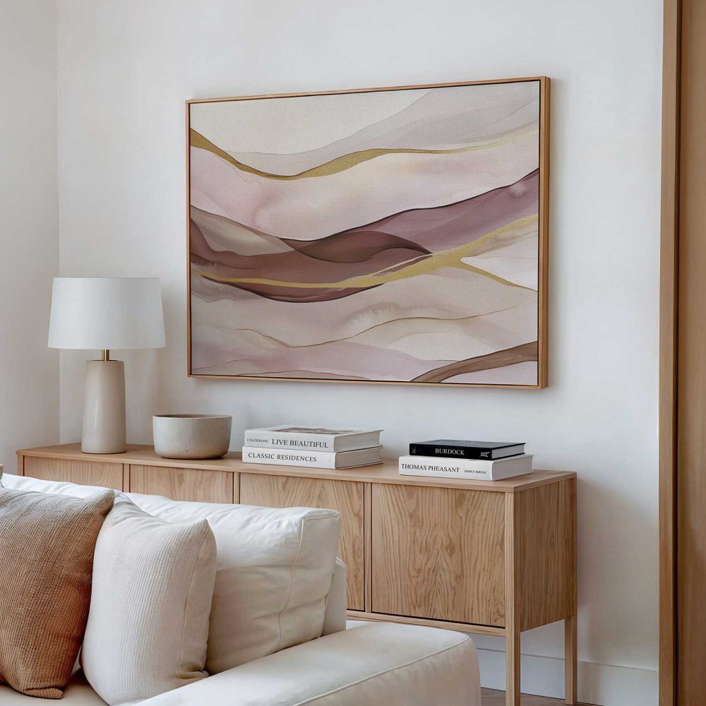 Alternative view of Abstracte Roze Gouden Golven