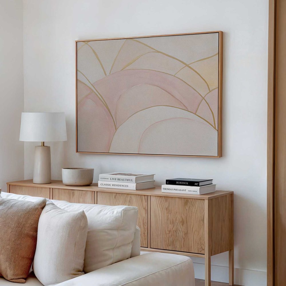 Alternative view of Abstract Roze Sereniteit Schilderij