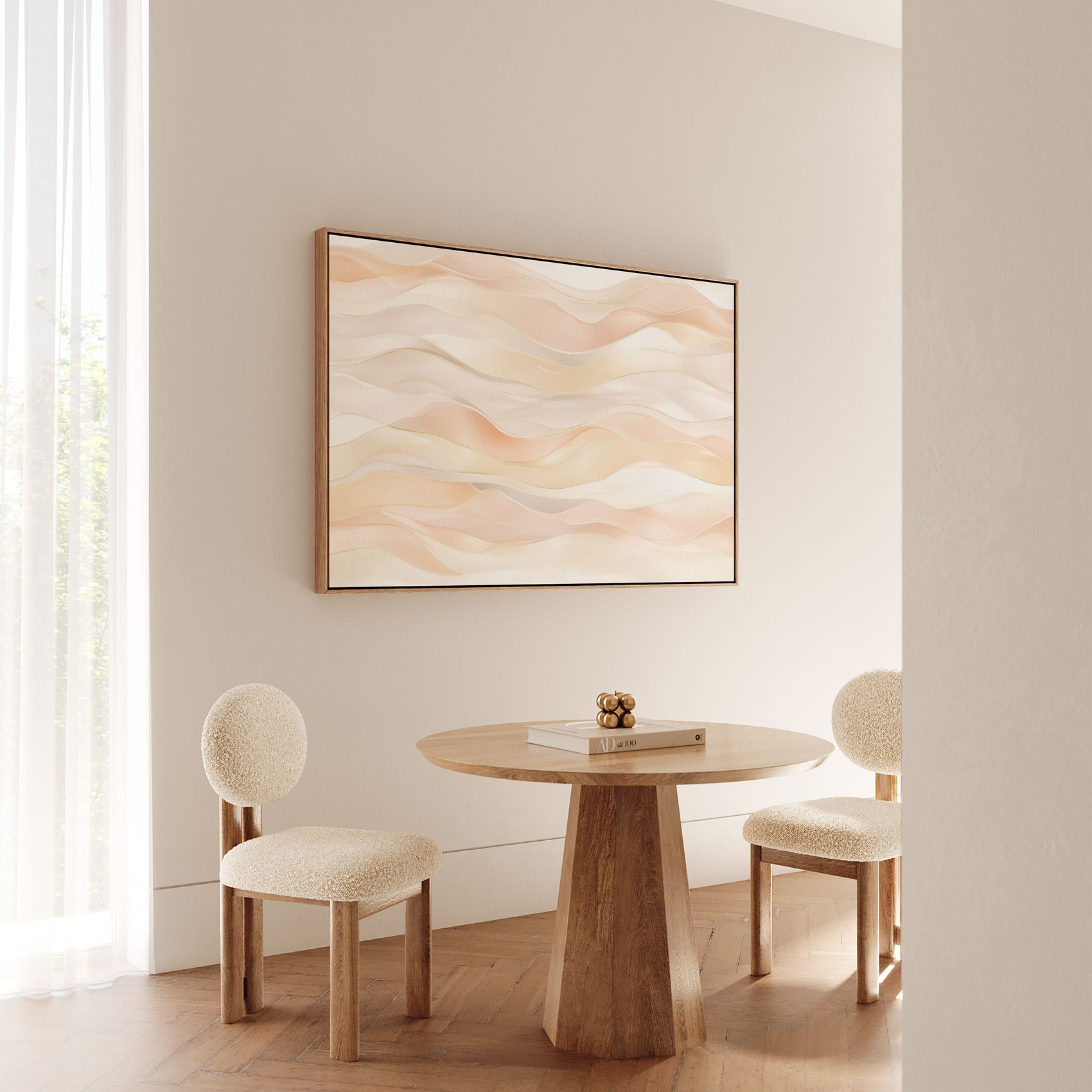 Zachte perzik golven abstract - Afbeelding 5