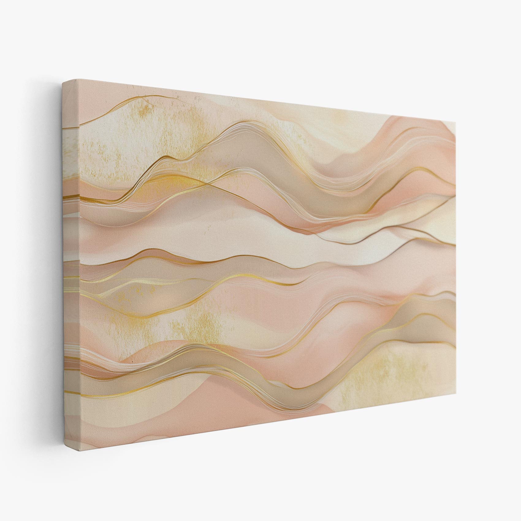 Abstracte roze-gouden golfdecoratie