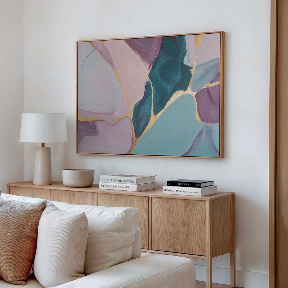 Alternative view of Abstract goudblad kunstwerk