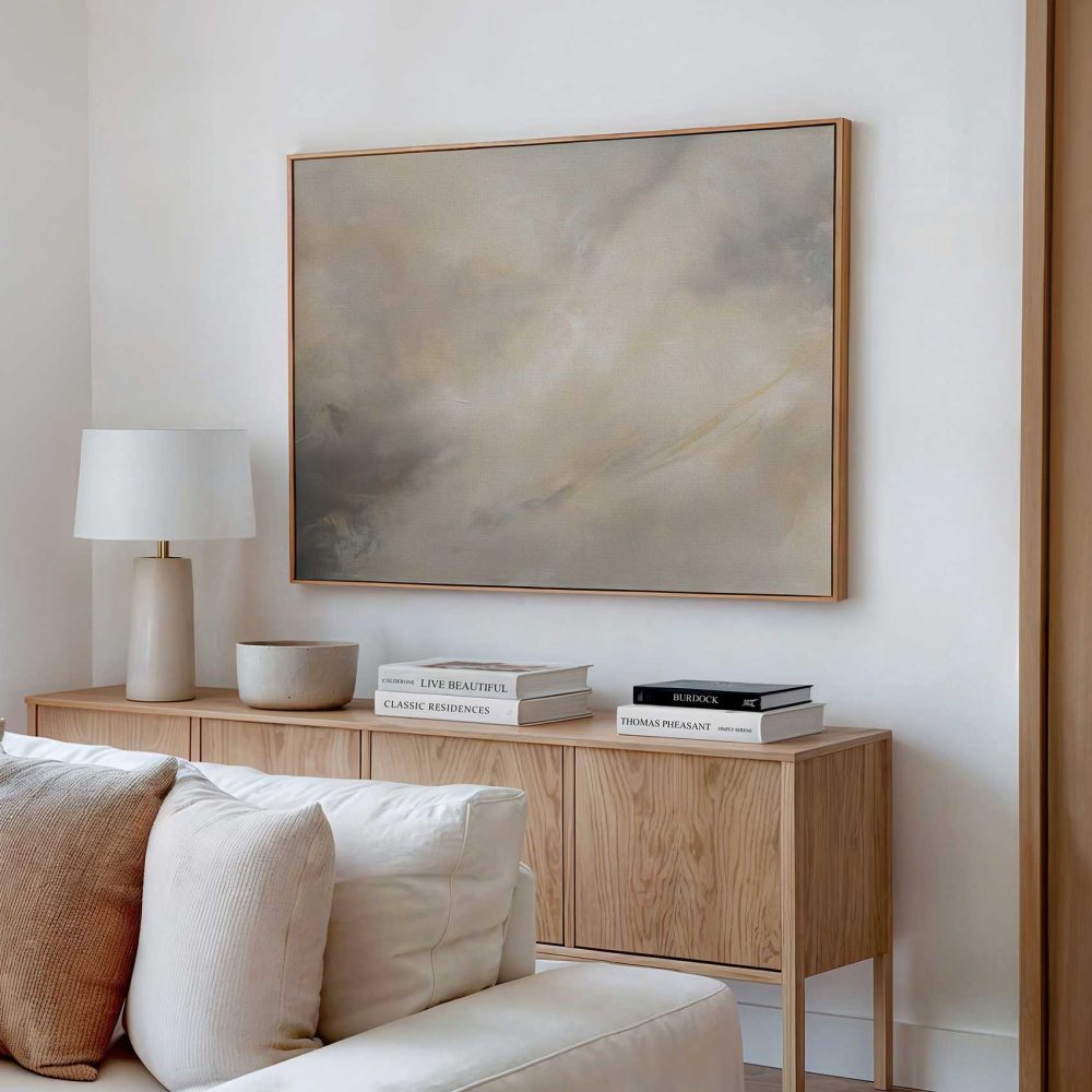 Alternative view of Abstracte grijze emotieschilderij