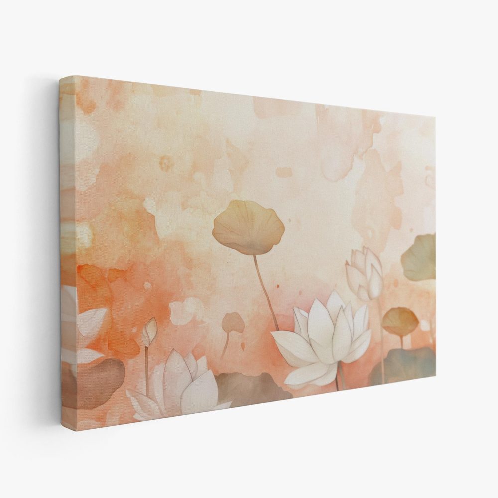 Abstracte lotus waterverfschilderij