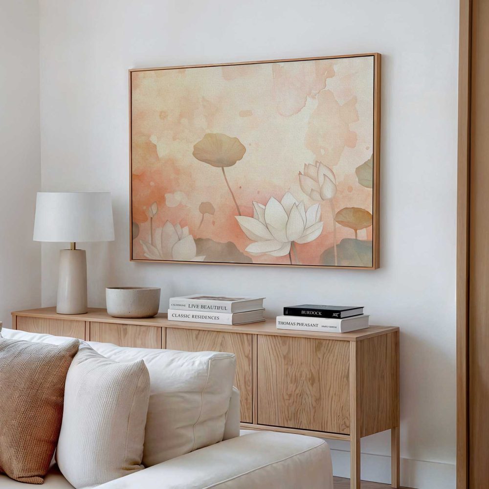 Alternative view of Abstracte lotus waterverfschilderij