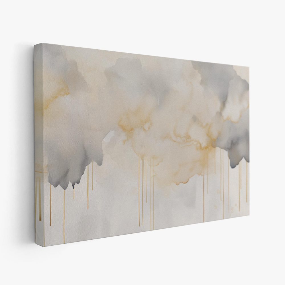 Abstracte Gouden Wolken Aquarel