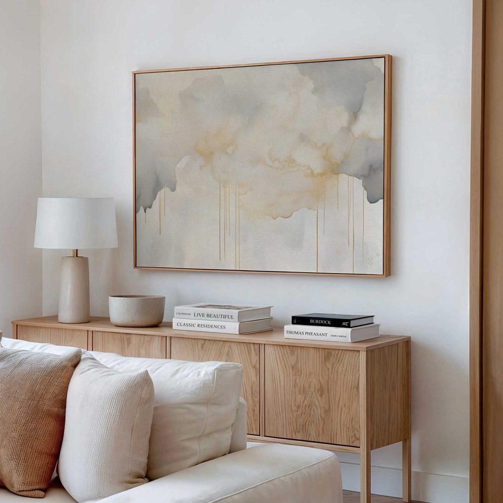 Alternative view of Abstracte Gouden Wolken Aquarel