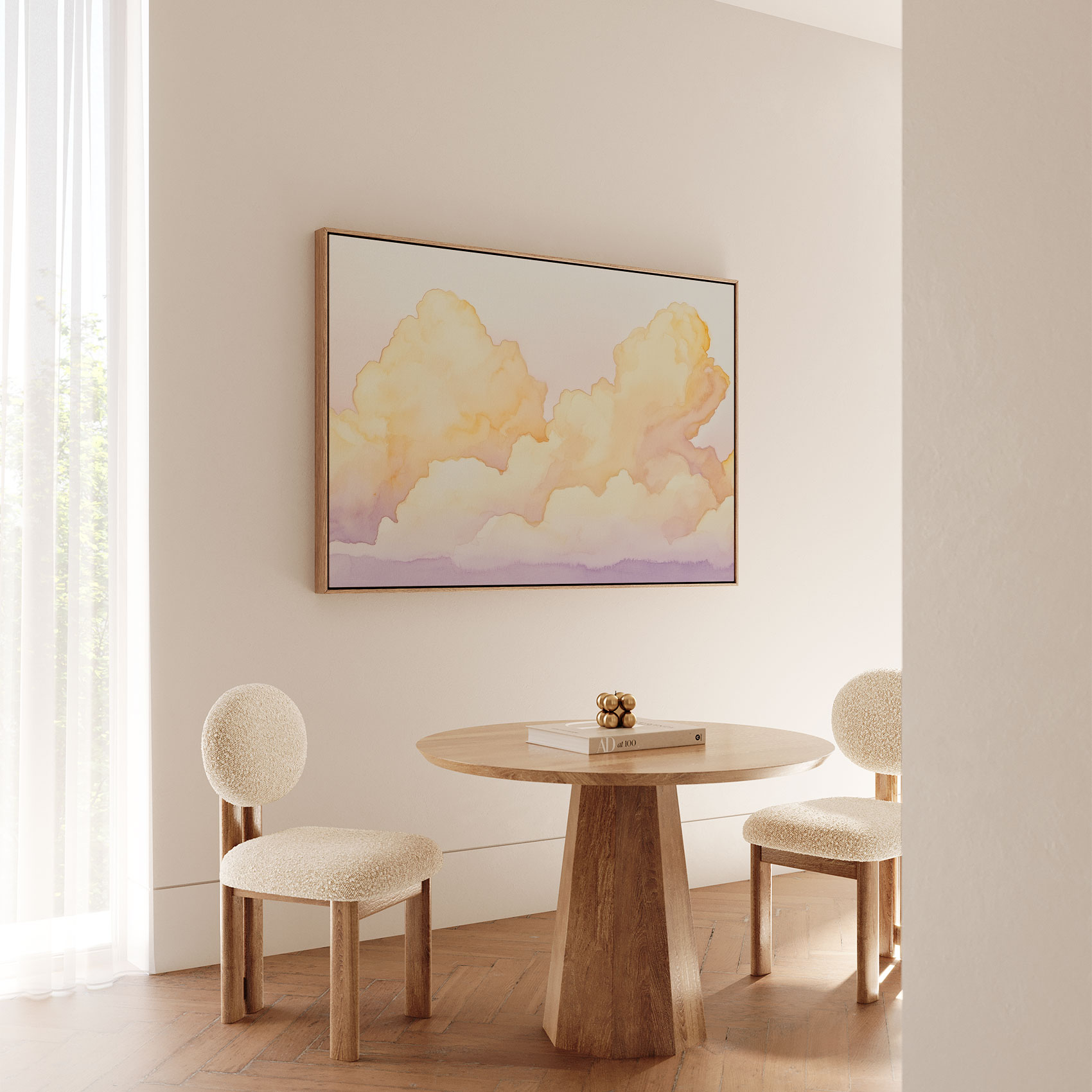 Dromerig watercolor wolkenlandschap - Afbeelding 5