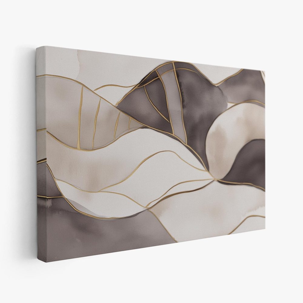 Abstracte goudgrijze golfkunst