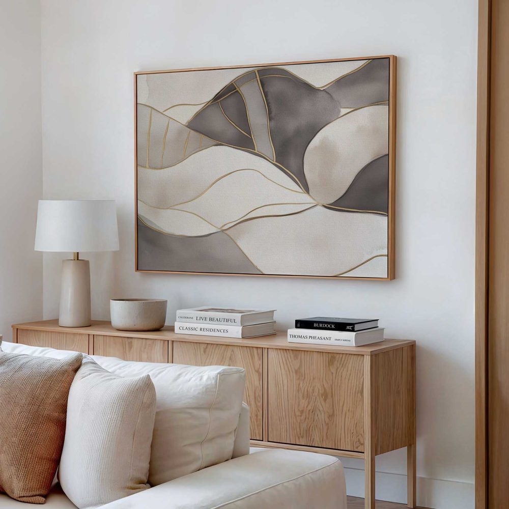 Alternative view of Abstracte goudgrijze golfkunst