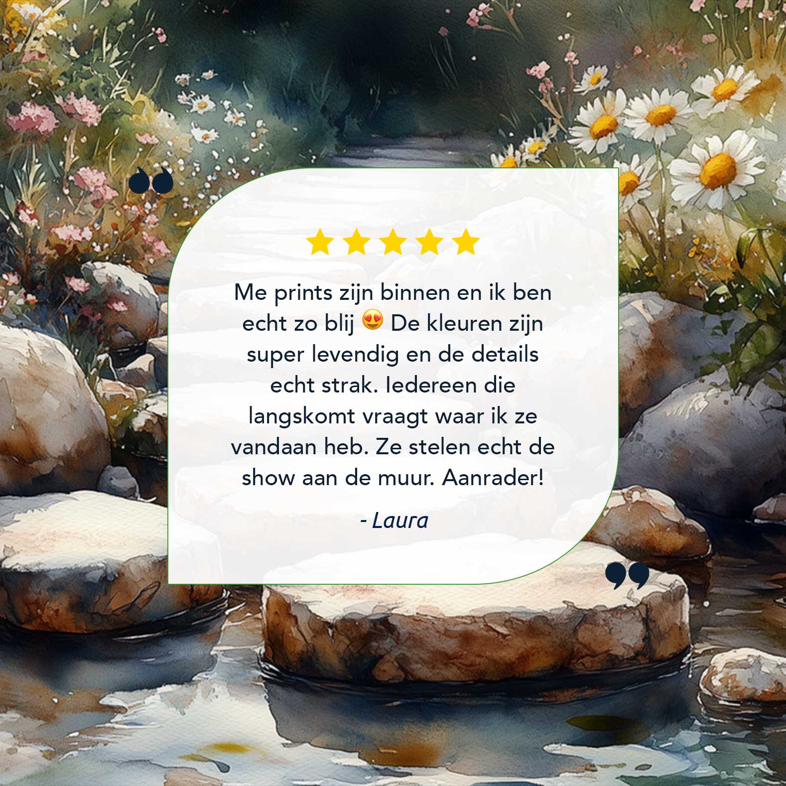 Rustige Tuin Waterverfschilderij - Afbeelding 7