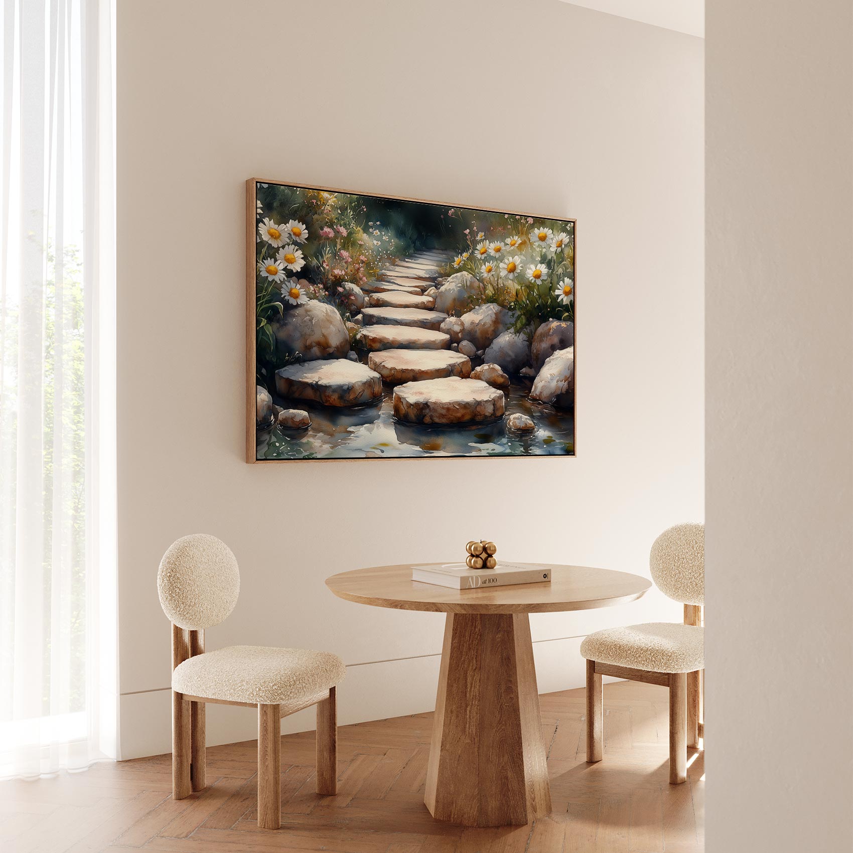 Rustige Tuin Waterverfschilderij - Afbeelding 5