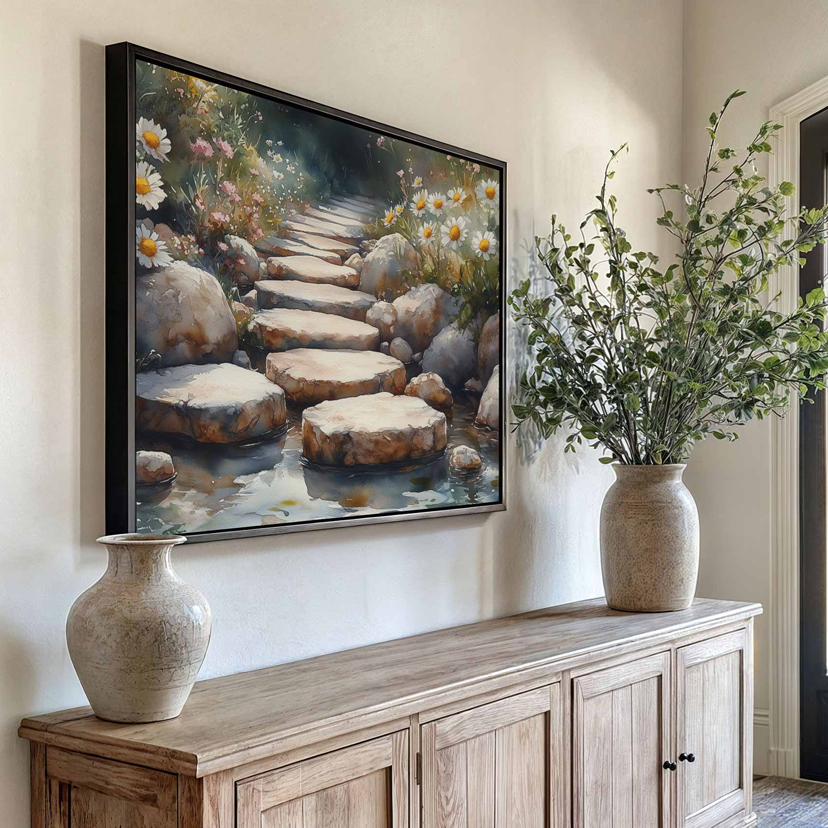 Rustige Tuin Waterverfschilderij - Afbeelding 6