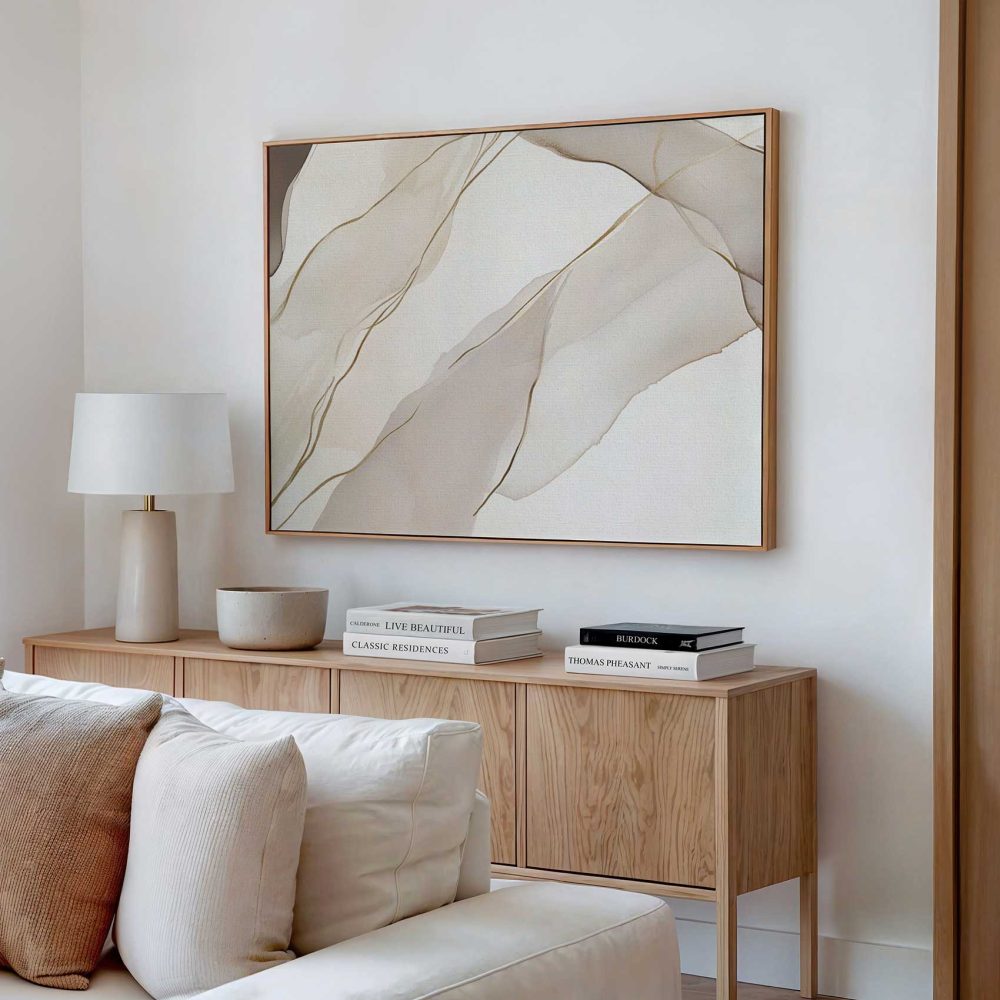 Alternative view of Abstracte bruin-witte lijnendans