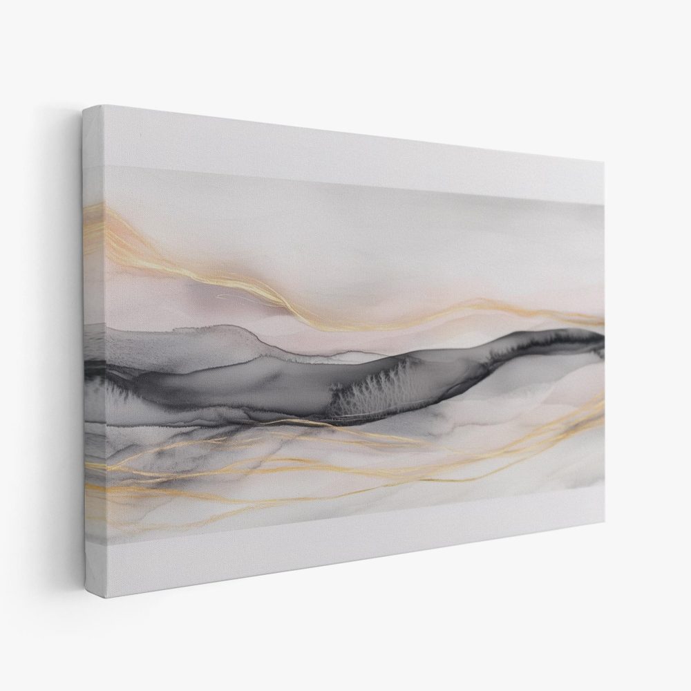 Abstracte Zwart-Wit-Goud Kunst