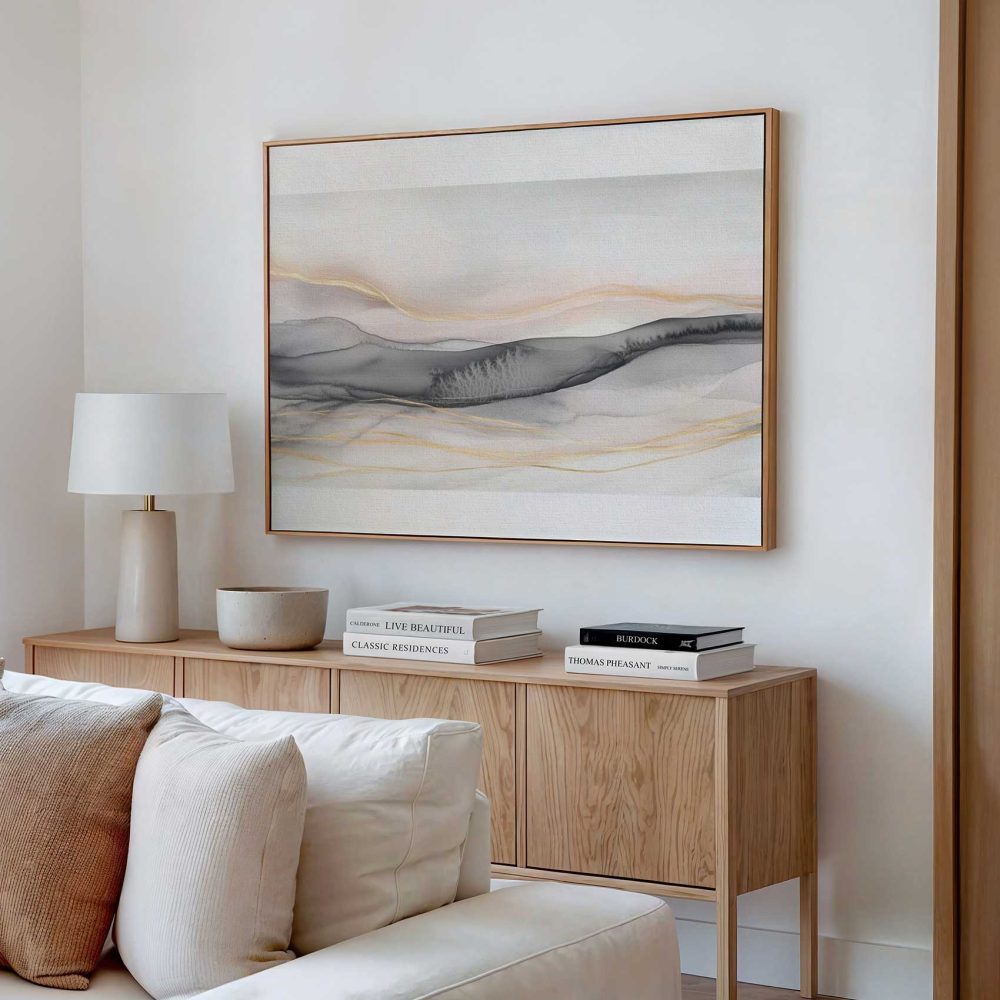 Alternative view of Abstracte Zwart-Wit-Goud Kunst