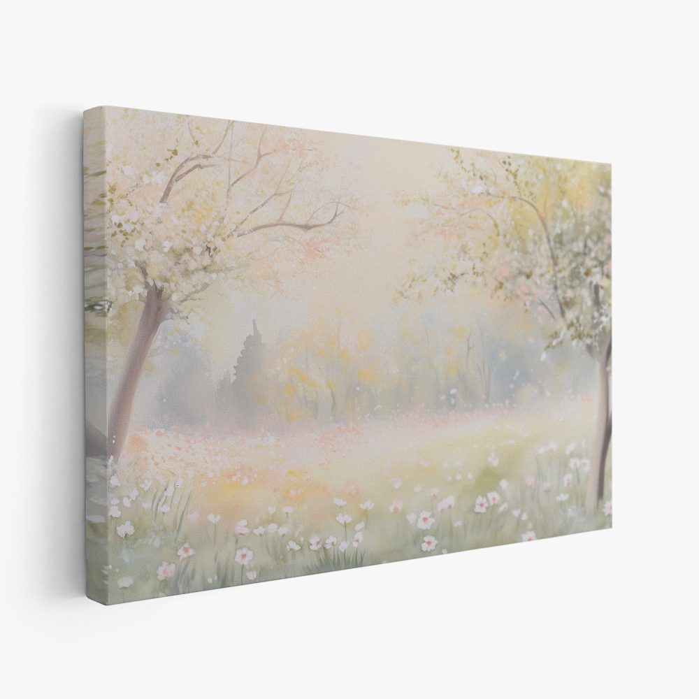 Betoverend bloemenveld in waterverf