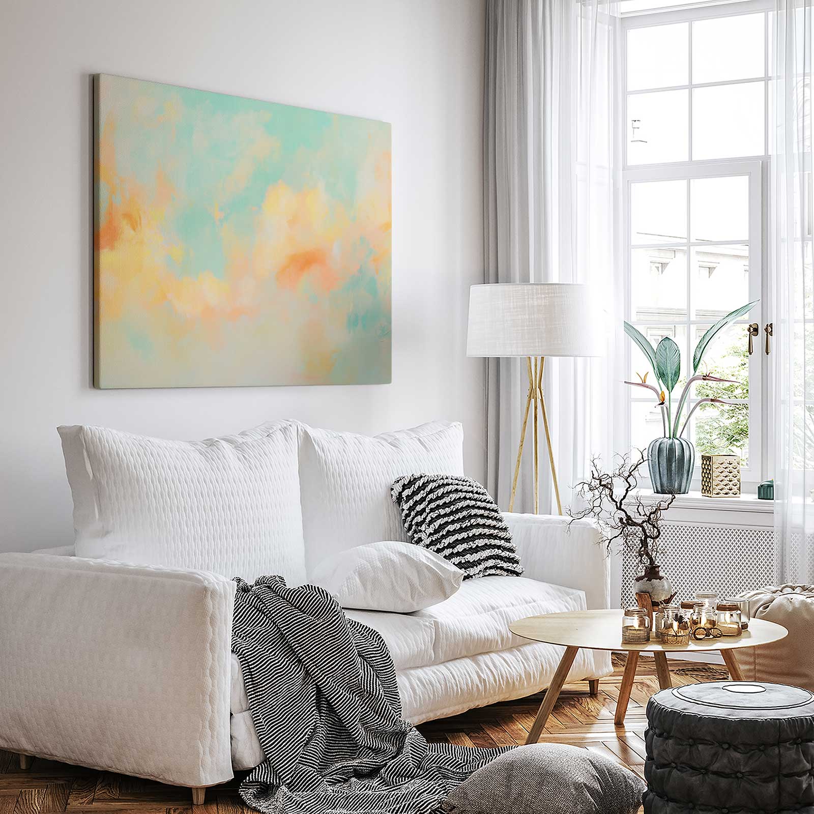 Levendig abstract pastelschilderij - Afbeelding 3