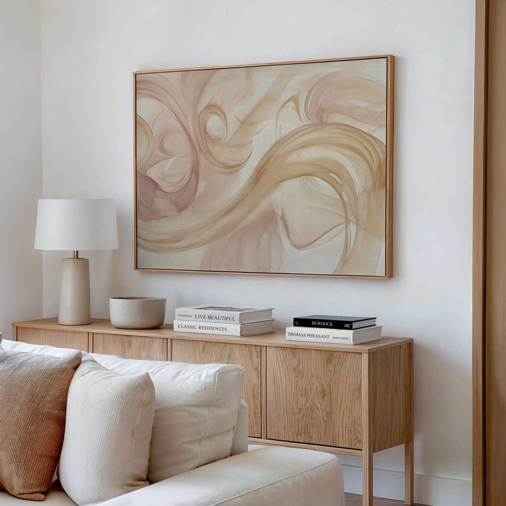 Alternative view of Abstracte Roze Swirl Kunst