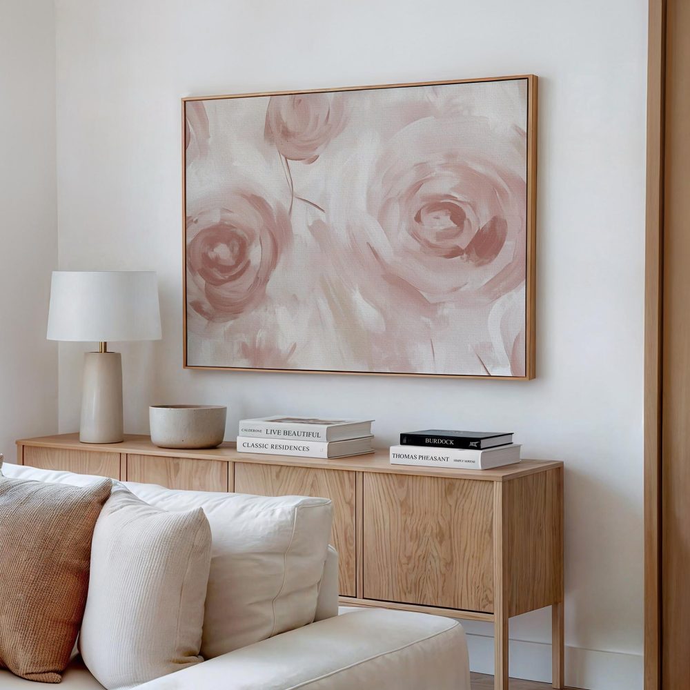 Alternative view of Zachtroze Rozen Schilderij