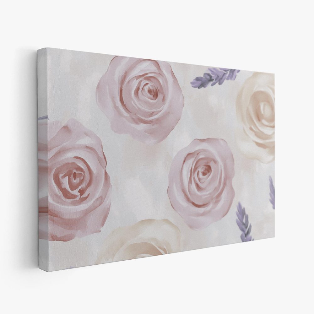 Zachtroze rozenpatroon op grijs