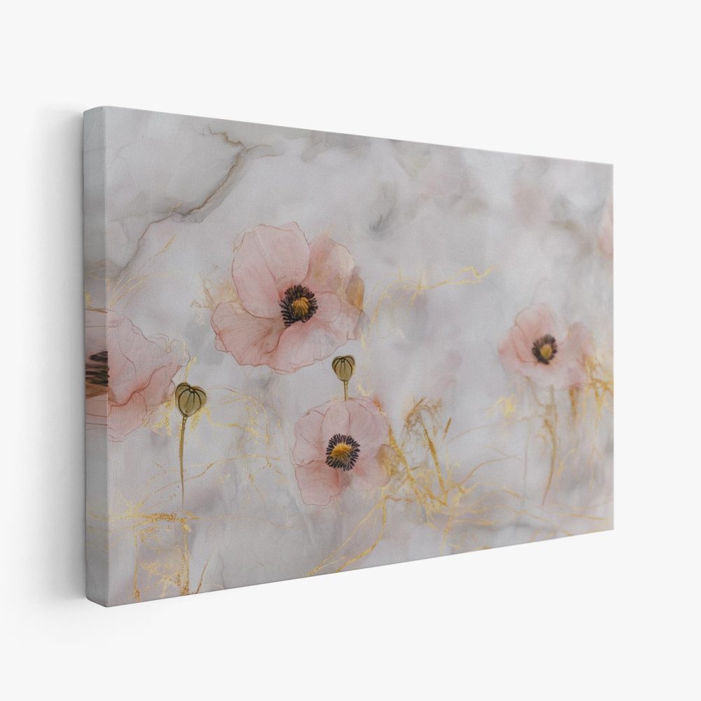 Roze bloemen met gouden stelen