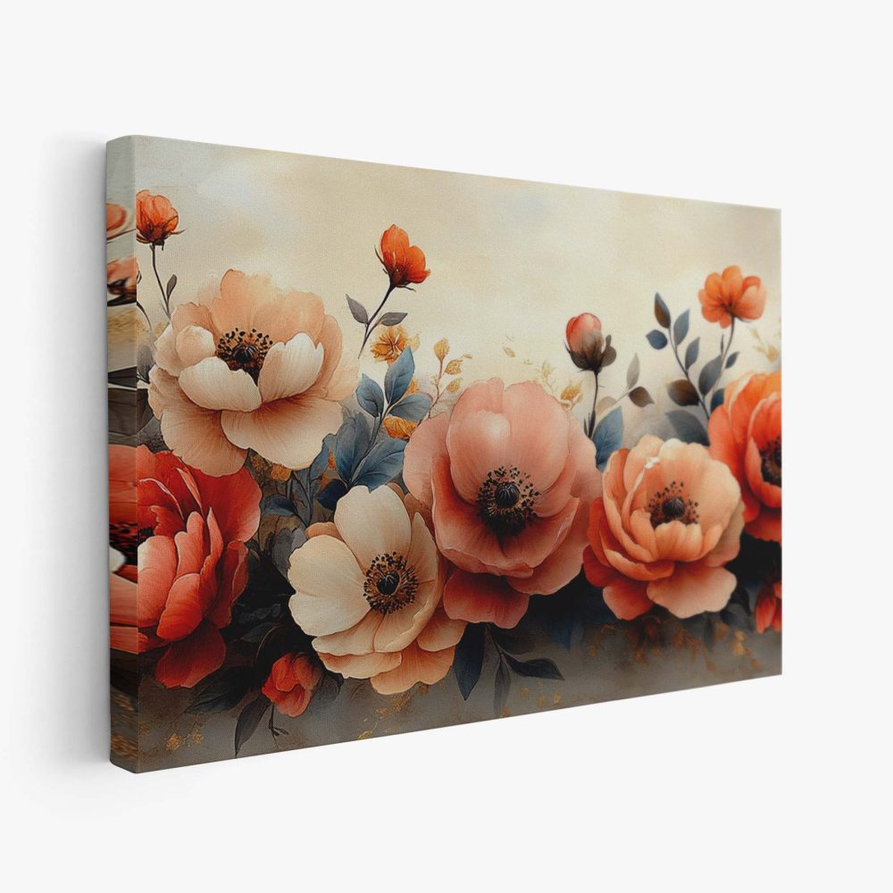 Vrolijk bloemenveld in felle tinten