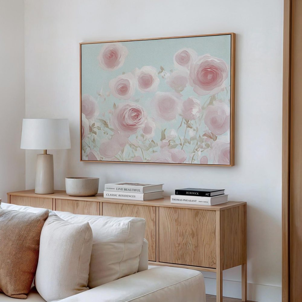 Alternative view of Roze rozenveld in bloei