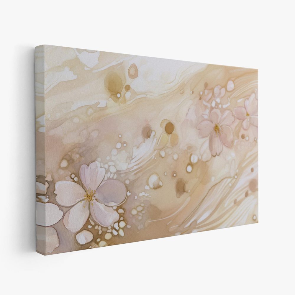 Abstracte Roze Bloemen Schilderij