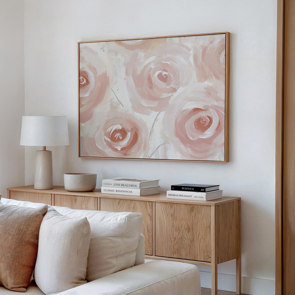 Alternative view of Dromerig rozen schilderij